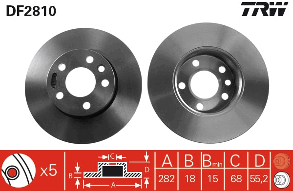 Brake Disc - DF2810 TRW