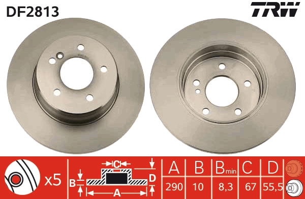 Bremsscheibe - DF2813 TRW
