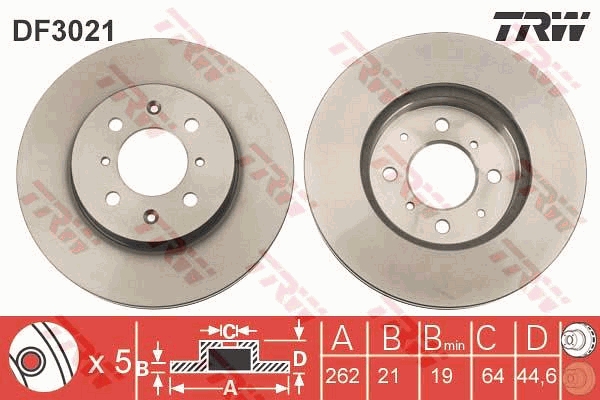 Brake Disc - DF3021 TRW
