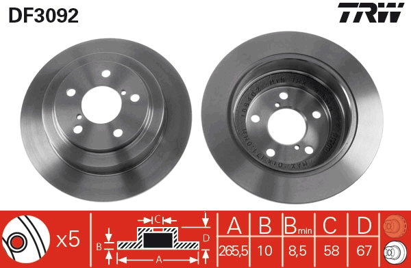 Brake Disc - DF3092 TRW