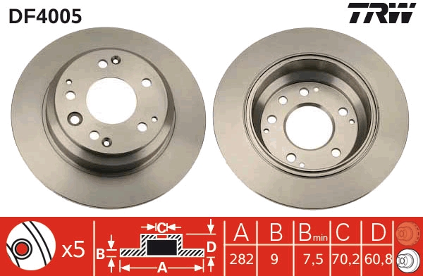 Brake Disc - DF4005 TRW