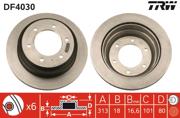 Brake Disc - DF4030 TRW