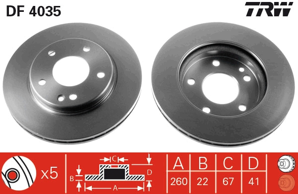 Discofreno - DF4035 TRW