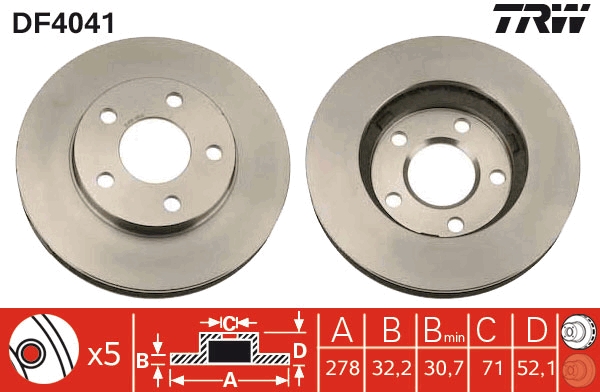 Bremsscheibe - DF4041 TRW