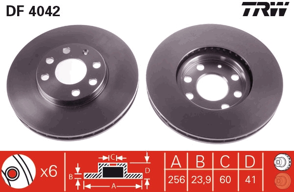 Bremsscheibe - DF4042 TRW