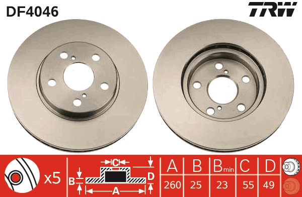 Bremsscheibe - DF4046 TRW