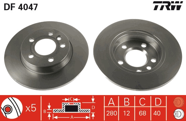 Bremsscheibe - DF4047 TRW