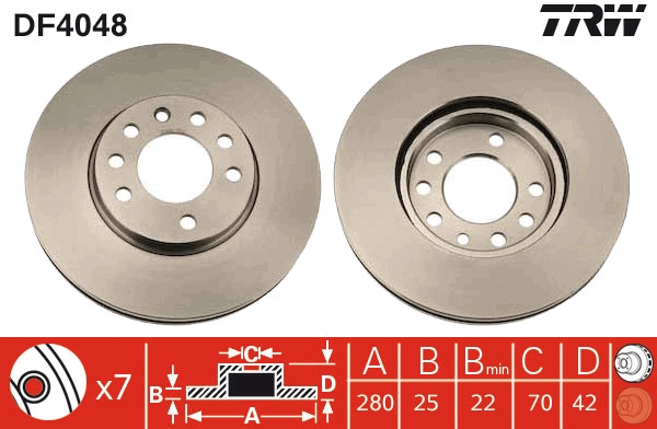 Bremsscheibe - DF4048 TRW