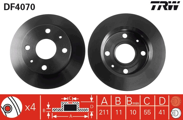 Discofreno - DF4070 TRW