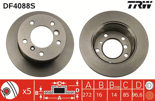 Brake Disc - DF4088S TRW