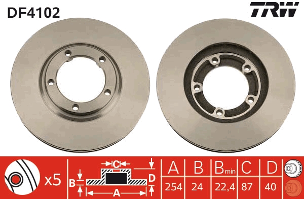 Bremsscheibe - DF4102 TRW