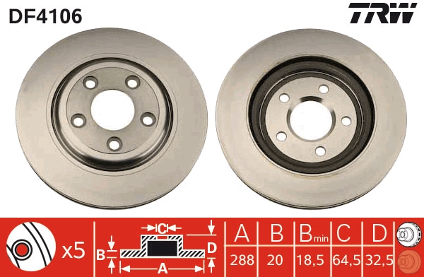 Bremsscheibe - DF4106 TRW