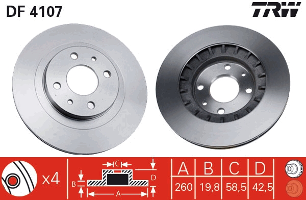 Discofreno - DF4107 TRW