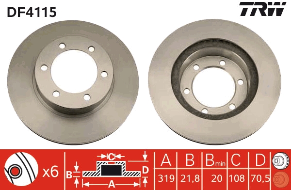 Brake Disc - DF4115 TRW