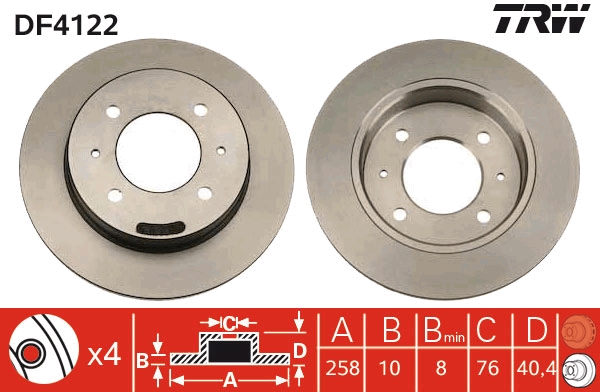 Brake Disc - DF4122 TRW