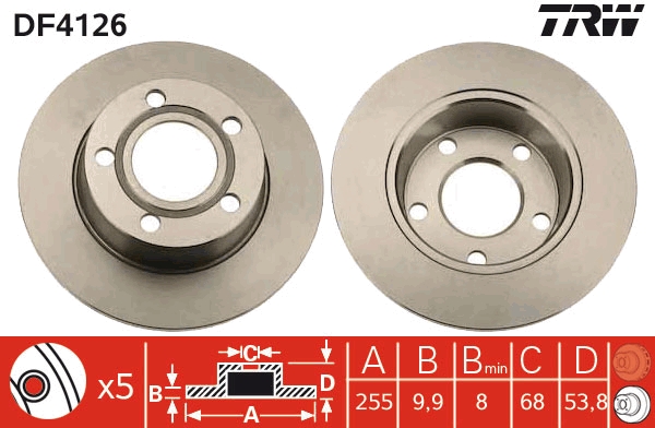 Brake Disc - DF4126 TRW