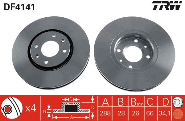 Discofreno - DF4141 TRW