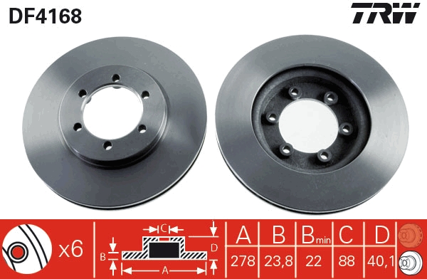 Brake Disc - DF4168 TRW