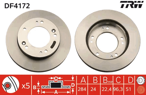 Bremsscheibe - DF4172 TRW
