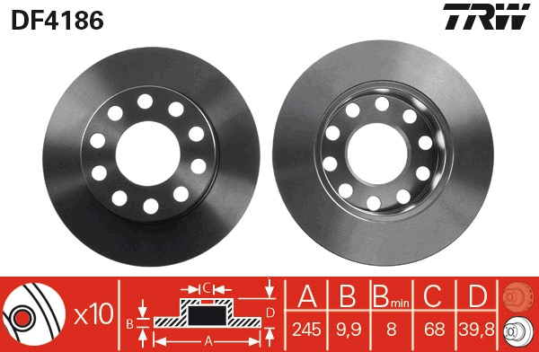 Discofreno - DF4186 TRW