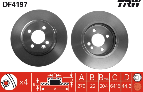 Brake Disc - DF4197 TRW