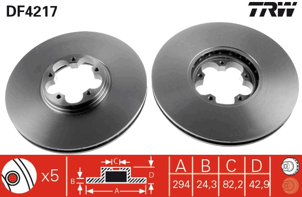 Brake Disc - DF4217 TRW