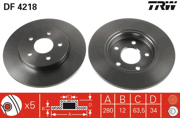 Brake Disc - DF4218 TRW