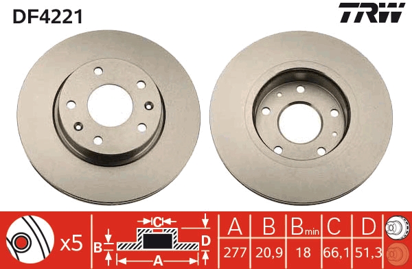 Brake Disc - DF4221 TRW