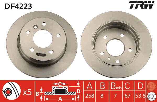 Bremsscheibe - DF4223 TRW