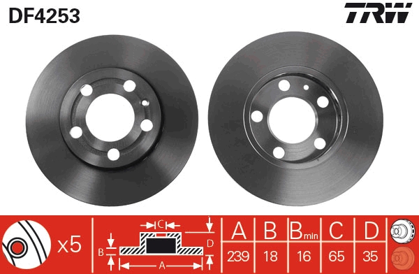 Brake Disc - DF4253 TRW