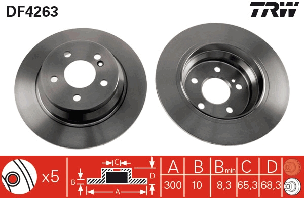 Brake Disc - DF4263 TRW