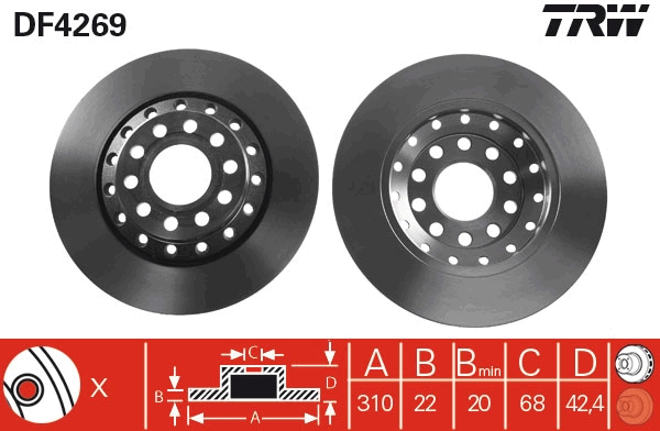 Brake Disc - DF4269 TRW