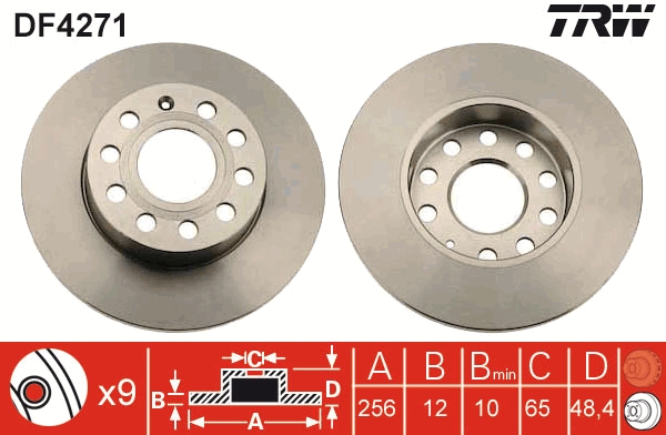 Bremsscheibe - DF4271 TRW