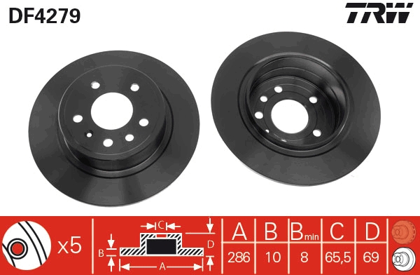 Brake Disc - DF4279 TRW