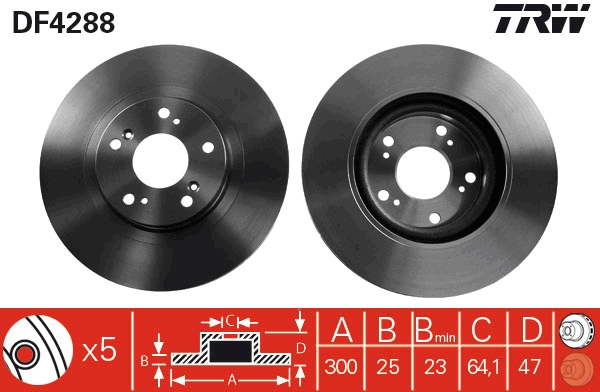 Brake Disc - DF4288 TRW