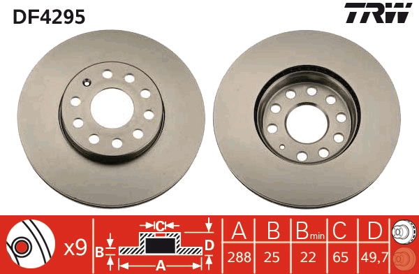 Brake Disc - DF4295 TRW