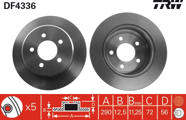 Brake Disc - DF4336 TRW