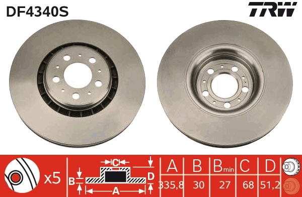 Brake Disc - DF4340S TRW
