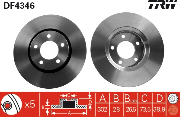 Discofreno - DF4346 TRW