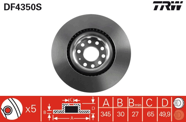 Discofreno - DF4350S TRW