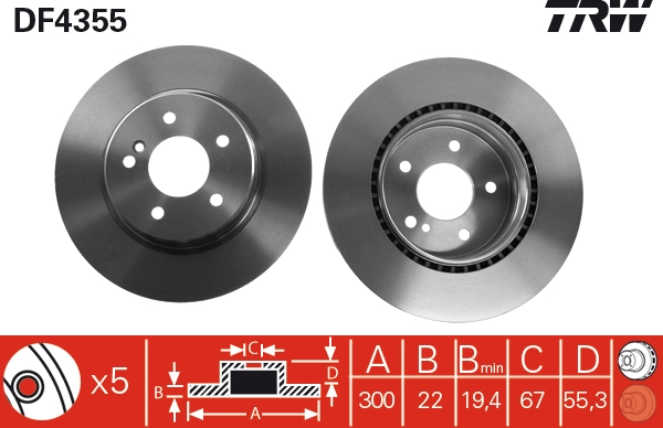 Discofreno - DF4355 TRW