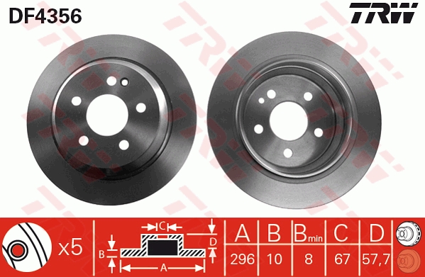 Bremsscheibe - DF4356 TRW