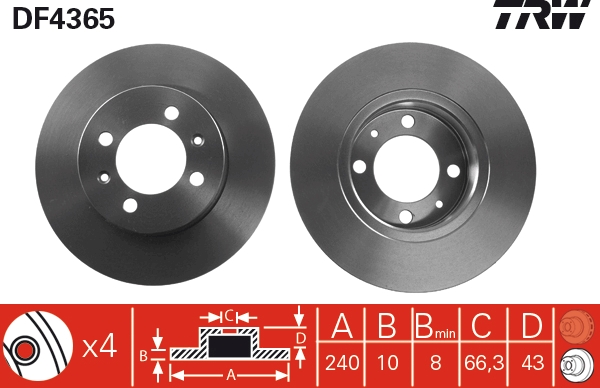 Brake Disc - DF4365 TRW