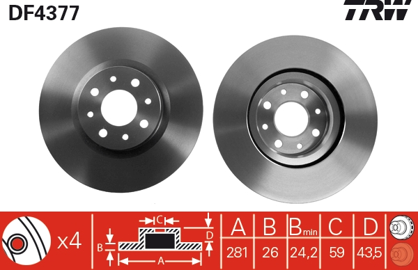 Discofreno - DF4377 TRW