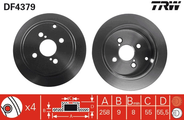 Brake Disc - DF4379 TRW