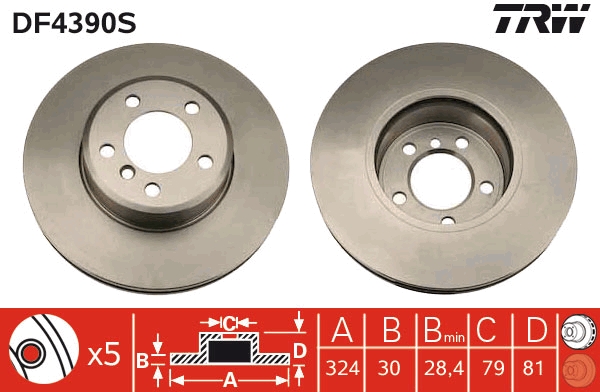 Brake Disc - DF4390S TRW