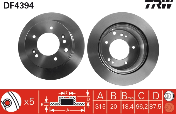Brake Disc - DF4394 TRW