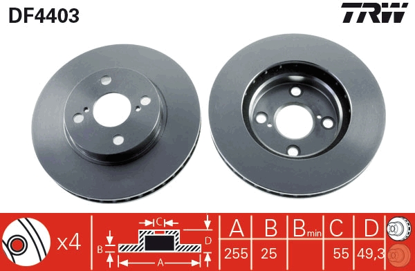 Brake Disc - DF4403 TRW