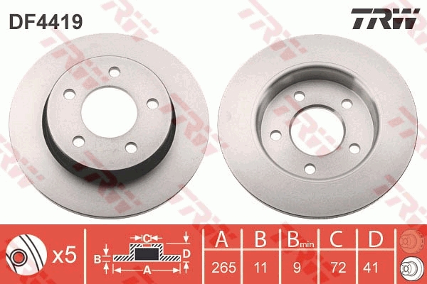 Brake Disc - DF4419 TRW