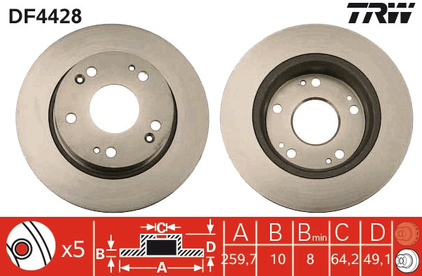 Brake Disc - DF4428 TRW